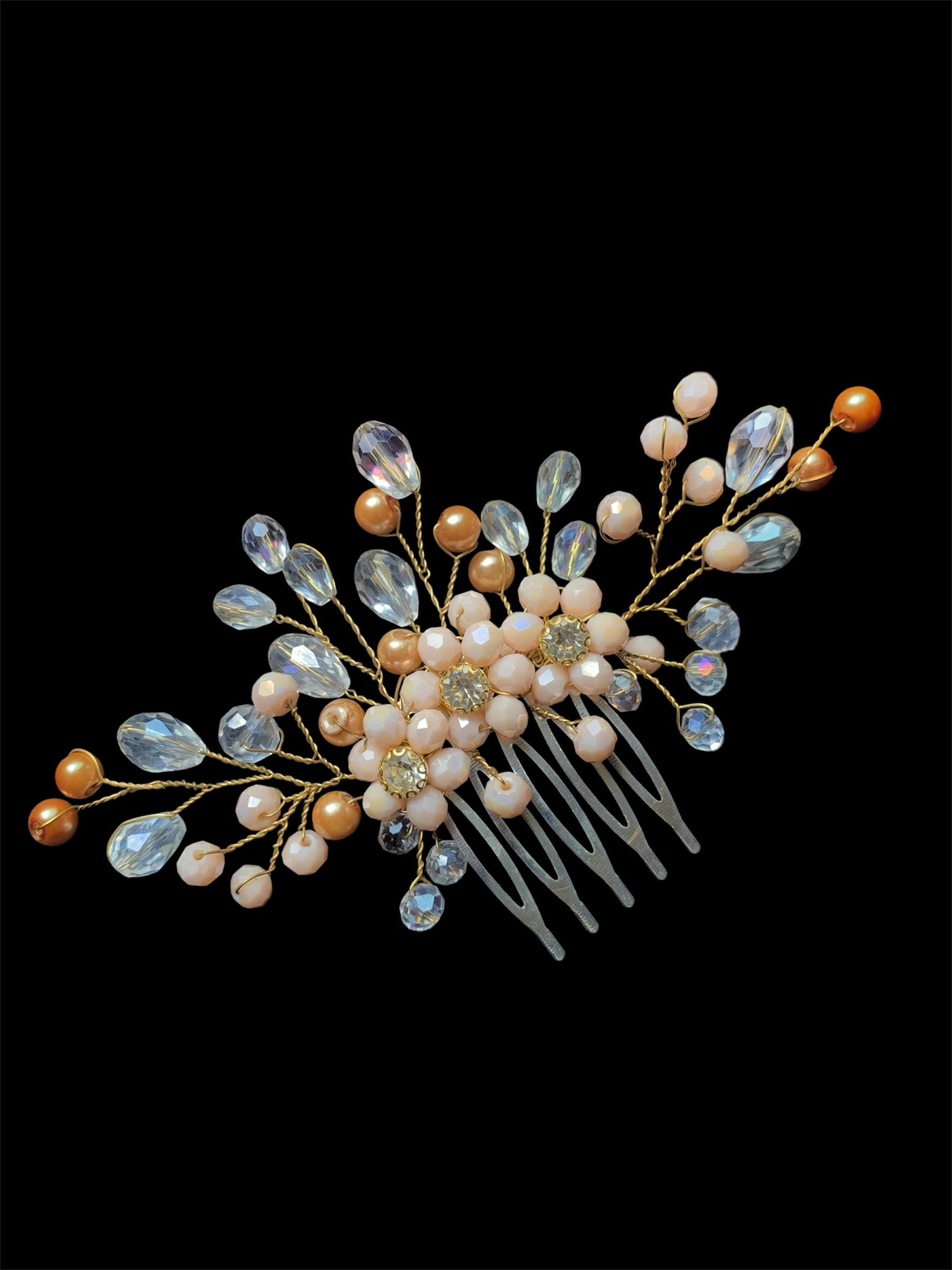 Peach Pearl comb pin